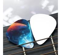 Juego de púas de guitarra Science Fiction Future Pattern (fino/mediano/grueso), ampliamente compatible con todo tipo de instrumentos de cuerda
