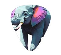 Juego de púas de una sola línea con estampado de elefante: 12 púas de guitarra finas, medianas y gruesas, adecuadas para guitarra, bajo, guitarra eléctrica y ukelele