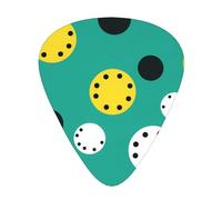 Juego de púas estampadas con círculos manchados: 12 púas de guitarra finas, medianas y gruesas, adecuadas para guitarra, bajo, guitarra eléctrica y ukelele
