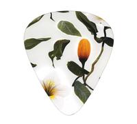 Juego de púas estampadas con flores de la selva: 12 púas de guitarra finas, medianas y gruesas, adecuadas para guitarra, bajo, guitarra eléctrica y ukelele