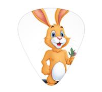 Juego de púas estampadas de conejo amarillo - 12 púas de guitarra finas, medianas y gruesas, adecuadas para guitarra, bajo, guitarra eléctrica y ukelele