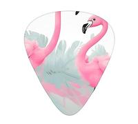 Juego de púas estampadas de flamenco rosa, 12 piezas, púas de guitarra finas, medianas y gruesas, adecuadas para guitarra, bajo, guitarra eléctrica y ukelele
