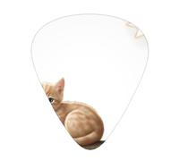 Juego de púas estampadas de gatito mirando las estrellas: 12 púas de guitarra finas, medianas y gruesas, adecuadas para guitarra, bajo, guitarra eléctrica y ukelele