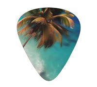 Juego de púas estampadas de las Islas del Caribe - 12 púas de guitarra finas, medianas y gruesas, adecuadas para guitarra, bajo, guitarra eléctrica y ukelele