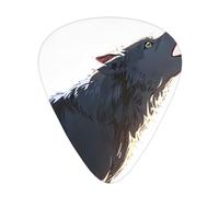 Juego de púas estampadas de lobo gris: 12 púas de guitarra finas, medianas y gruesas, adecuadas para guitarra, bajo, guitarra eléctrica y ukelele