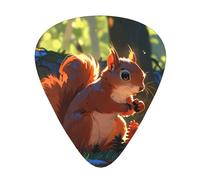 Juego de púas estampadas de piñas pequeñas de ardilla, 12 púas de guitarra finas, medianas y gruesas, adecuadas para guitarra, bajo, guitarra eléctrica y ukelele