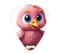 Juego de púas estampadas Pink Chick - 12 púas de guitarra finas, medianas y gruesas, adecuadas para guitarra, bajo, guitarra eléctrica y ukelele