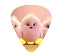 Juego de púas estampadas Pink Chick - 12 púas de guitarra finas, medianas y gruesas, adecuadas para guitarra, bajo, guitarra eléctrica y ukelele