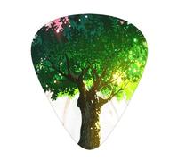 Juego de púas impresas Big Tree in the Sun: 12 púas de guitarra finas, medianas y gruesas, adecuadas para guitarra, bajo, guitarra eléctrica y ukelele