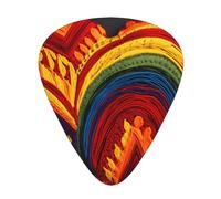 Juego de púas impresas con bandera de amor - 12 púas de guitarra finas, medianas y gruesas, adecuadas para guitarra, bajo, guitarra eléctrica y ukelele