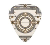 Juego de púas impresas con figura geométrica retro - 12 púas de guitarra finas, medianas y gruesas, adecuadas para guitarra, bajo, guitarra eléctrica y ukelele