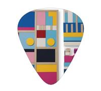 Juego de púas impresas con sentido del espacio de color: 12 púas de guitarra finas, medianas y gruesas, adecuadas para guitarra, bajo, guitarra eléctrica y ukelele