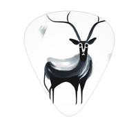Juego de púas impresas de antílope extraño: 12 púas de guitarra finas, medianas y gruesas, adecuadas para guitarra, bajo, guitarra eléctrica y ukelele