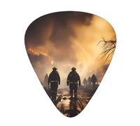 Juego de púas impresas de bomberos que luchan contra incendios, 12 piezas, púas de guitarra finas, medianas y gruesas, adecuadas para guitarra, bajo, guitarra eléctrica y ukelele