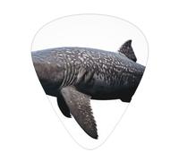 Juego de púas impresas de tiburón gigante: 12 púas de guitarra finas, medianas y gruesas, adecuadas para guitarra, bajo, guitarra eléctrica y ukelele