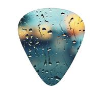 Juego de púas para guitarra con gotas de lluvia sobre cristal, material ABS de alta calidad, varios grosores, mejora tu experiencia de sonido