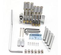 Juego De Puente De Guitarra 1 Juego De 6 Cuerdas Para Guitarra Sin Pala Traste En Abanico Cordal Puente De Trémolo(Silver)