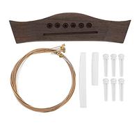 Juego de puente de guitarra, montura de tuerca de hueso bovino puro, cuerdas de acero recubiertas, piezas de repuesto profesionales para guitarras acústicas folk de alta gama