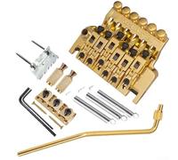 Juego de puente de trémolo para guitarra eléctrica con doble mecanismo de bloqueo, diseño Floyd Rose, material de aleación de zinc para un mejor rendimiento (dorado)