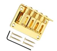 Juego De Puente Para Guitarra Eléctrica Puente De Guitarra De 4 Cuerdas, Ukelele De Cola Dura Ajustable Para CigarBox, Accesorio Para Guitarras, Puente Duradero (Color : Gold)