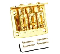 Juego De Puente Para Guitarra Eléctrica Puente De Sillín Rígido Fijo De 3 Cuerdas, Sillín De Puente De Cola Dura Para Guitarra (Color : Gold)