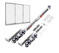 Juego de puerta corredera de madera - de riel de rodillo de acero inoxidable resistente a la corrosión, soportes ajustables para colgar, funcionamiento silencioso y suave | Ideal para puertas