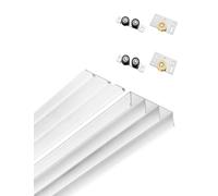 Juego de puerta corrediza de 3 rieles de aleación de aluminio, sin necesidad de ranura, juego completo con herraje for balcón, armario, alacena.(180cm)