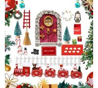 Juego de puerta de hadas, decoración de puerta de hadas, puerta de hadas en miniatura con accesorios, actividades artesanales para casa en miniatura, juguete de aprendizaje educativo para niñas y