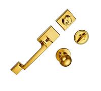 Juego de puerta delantera con pomo de puerta de aleación de metal, mango exterior de repuesto, puertas gruesas antirrobo