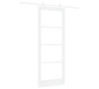 Juego de puerta deslizante vidaXL con juego de hardware Blanco 83x211 cm Madera sólida de Pino