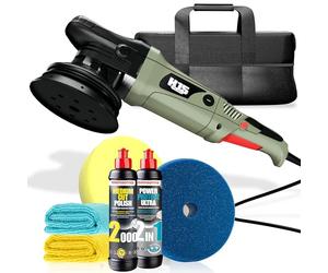 Juego de pulido para coche, pulidor excéntrico H15, 720 W, cubo de 15 mm de 125 mm, disco de respaldo + Menzerna Medium Cut 2000 pulidor + sello de laca 2 en 1 250 ml + almohadilla de pulido de 150 mm