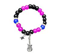 Juego de pulseras a juego con cuentas mixtas para parejas, cadena elástica ajustable, decoración de pulsera magnética