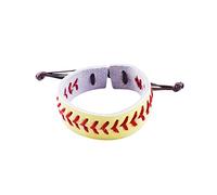 Juego de pulseras de béisbol de piel auténtica por brazalete de cuero para sóftbol deportivo, talla única, Cuero, No es una piedra preciosa