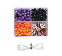 Juego De Pulseras De Halloween - Cuentas De Halloween Para Pulseras, Kit Para Hacer Collares De Calavera De Araña, Calabaza Fantasma | Juego De Cuentas Navideñas, Kit De Creación De Joyas Para Fez