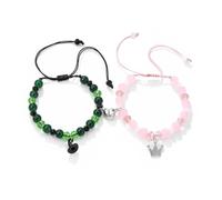 Juego de pulseras de la amistad, sombrero de bruja de Elphaba y Glinda y pulseras a juego para mejores amigos, parejas, fanáticos y regalo musical malvado, pulseras ajustables con cuentas encantadoras