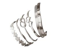 Juego de pulseras de mal de ojo, creativas, melocotón, geométrica, juego de 4 piezas, pulsera de miedo para inquietos, A, Aleación de aluminio, No es una piedra preciosa