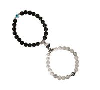 Juego De Pulseras Magnéticas Para Pareja: Pulseras De Relación De Pareja De Corazón | Pulseras Coordenadas Portátiles Para Regalo De Navidad De Acción de Gracias, Fare riferimento alla descrizione