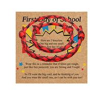 Juego de pulseras para el primer día de la escuela para 2, a juego para mamá y yo, madre, hijo/hija, paracord de regreso a la escuela, regalo de deseos para mamá, niños, papá, niñas, Sin gemas.