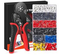 Juego de puntas de cable, 0.08-16mm² Crimpadora de 1800 puntas de cable, Crimpadora de ajuste automático, para electricistas, reparadores y manitas