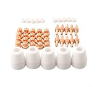 Juego de puntas de corte de plasma y electrodos para CUT40 para CUT50 para LG-40, 45 piezas, incluyendo boquillas, cubiertas, anillos compatibles con 30-50 amperios