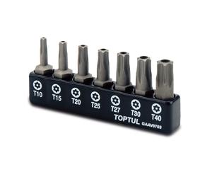 Juego de puntas de destornillador de 1/4". TOPTUL 1/4 " 7uds. T15 T20 T25 T30 T40