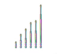 Juego de puntas de destornillador magnéticas PH2 con acero de aleación S6 tratado térmicamente y puntas antideslizantes dentadas para una sujeción estable del tornillo y reducción del desgaste (6