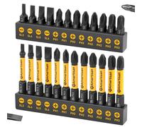 Juego de puntas de destornillador ranuradas y Phillips, Amartisan 24 piezas de vástago hexagonal S2 de acero de 1/4 pulgadas, brocas magnéticas de 1 pulgada y 2.3 pulgadas.