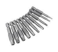 Juego de puntas de destornillador Torx de 5 puntos, 10 piezas H2.15-H7.55 puntas de seguridad de acero de aleación para taladros eléctricos, brocas de destornillador a prueba de manipulaciones para