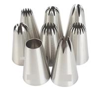 Juego de Puntas de Manga Pastelera 8pcs Piping Nozzles Set, Stainless Steel Icing, Cream Cake Tips For Dessert Biscuit Cup, Kitchen Accessories para la Cocina