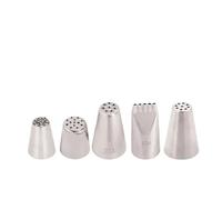 Juego de Puntas de Manga Pastelera Cake Grass Cream Decoration Tips Set Nozzle Cupcake Head Decorating Tools Pastry Stainless Steel Piping Icing 5pcs para la Cocina