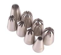 Juego de Puntas de Manga Pastelera Large Stainless Steel Pastry Nozzles Icing Piping Tips Cream Rose Cake Decorating Cupcake Kitchen Baking Tools 8Pcs/Set para la Cocina