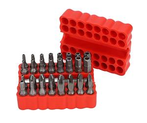 Juego de puntas de seguridad, 33 piezas Juego de puntas de destornillador Phillips Puntas Torx a prueba de manipulaciones Puntas de estrella hexagonales métricas Soporte de puntas