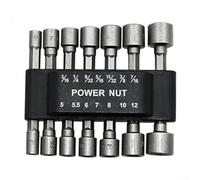 Juego de puntas hexagonales para destornillador y herramientas de taladro, vástago de 4 pulgadas, acero al cromo vanadio, tratado térmicamente con chorro de arena, antideslizante, 9 piezas para + 14