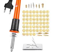 Juego de puntas para quemar leña,Kit de puntas para quemar leña - Juego de y juego de combustión de cuero preciso - Herramientas de cabeza de tallado estables de 26 letras para entusiastas experi